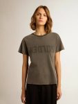T-Shirts & Tops Women Golden Goose Anthracite Gray Distressed Slim-Fit T-Shirt In Anthracite Gray - 5