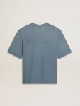 T-Shirts & Tops Women Unisex Cotton T-Shirt In Baby Blue With Reverse Print On The Back Baby Blue Golden Goose - 2