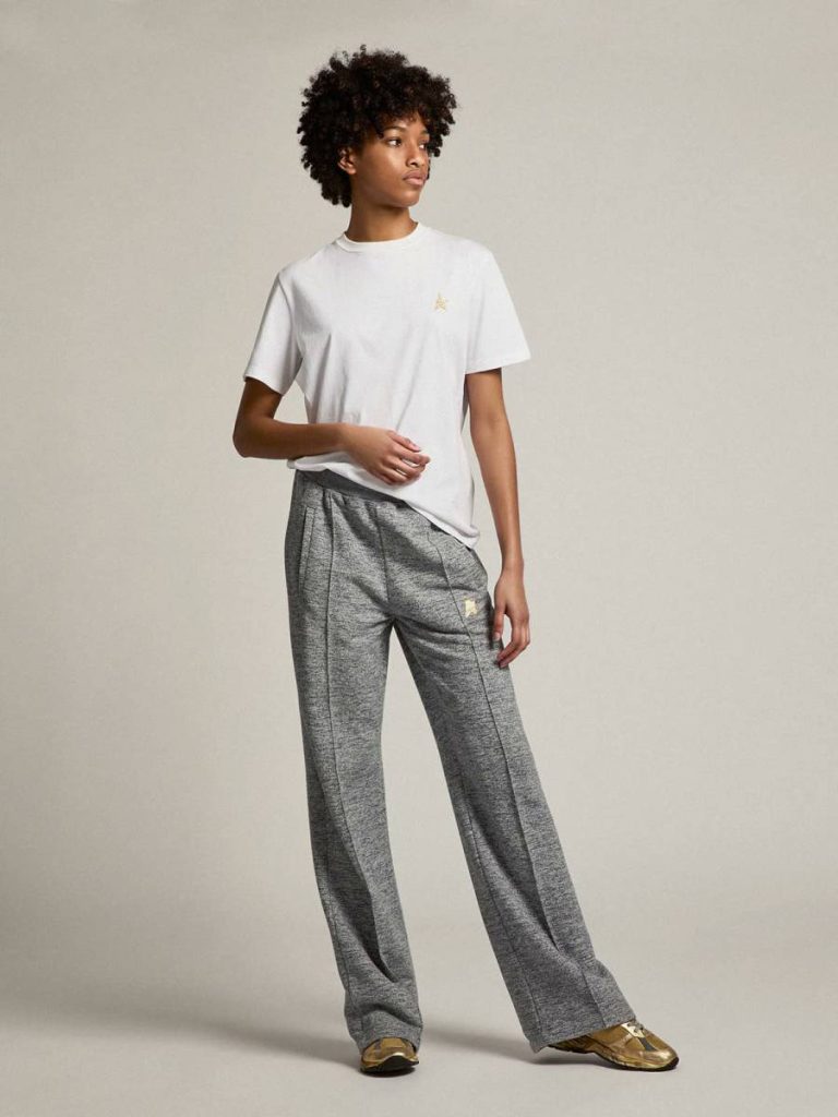 T-Shirts & Tops Women White Star Collection T-Shirt With Star In Gold Glitter On The Front Golden Goose White - 3