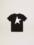 Topwear Selection (4-12 Years) Black Golden Goose Black T-Shirt With Contrasting White Logo On The Front And Maxi Star On The Back Kids - 2