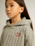 Topwear Selection (4-12 Years) Girls' Cropped Sweatshirt In Gray Melange With A Hood And Embroidery On The Front Kids Golden Goose Gray Melange - 5
