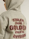 Topwear Selection (4-12 Years) Gray Melange Golden Goose Kids Gray Melange Hooded Sweatshirt With Print On The Back - 5