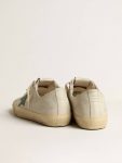 V-Star Golden Goose Men V-Star In Glossy Leather With Green Leather Star - 4