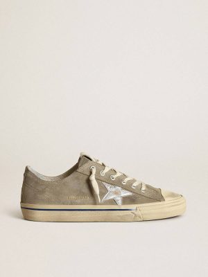 V-Star In Dove-Gray Suede With Silver Metallic Leather Star Men V-Star Golden Goose - 1