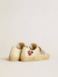 V-Star Women Golden Goose V-Star In Ecru Nappa With Silver Nappa Star And Beaded Embroidery - 4