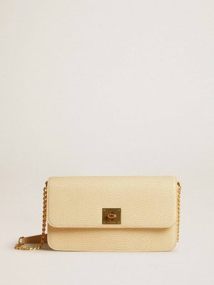 Vanilla Gioia Bag In Vanilla-Colored Sheepskin Leather With Gold Details Golden Goose Crossbody Bags Women - 1