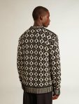 Vintage White And Black Men Knitwear Round-Neck Sweater With Geometric Pattern In Vintage White And Black Golden Goose - 4
