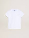 White And Silver T-Shirt With Logo And Maxi Star In Silver Glitter Topwear Selection (4-12 Years) Kids White Golden Goose - 1