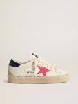 White Golden Goose Women Hi Star With Fuchsia Leather Star And Blue Glitter Heel Tab Hi Star - 1