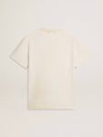 White Men's Vintage-Look White T-Shirt With Front Print Men Golden Goose T-Shirts & Polo Shirts - 2