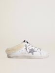 White Super-Star Sabot Women Super-Star Sabots In White Leather With Shearling Lining And Silver Star Golden Goose - 1