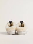 White Super-Star Sabot Women Super-Star Sabots In White Leather With Shearling Lining And Silver Star Golden Goose - 4
