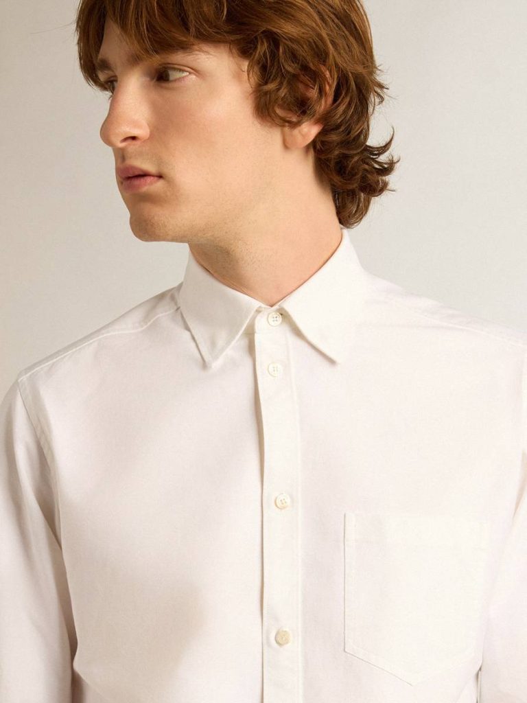 White White Cotton Shirt Men Shirts Golden Goose - 2