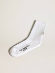 White Women White Socks With Crystal Star On The Back Golden Goose Socks - 1