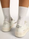 White Women White Socks With Crystal Star On The Back Golden Goose Socks - 3