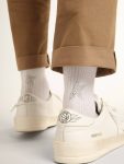 White Women White Socks With Crystal Star On The Back Golden Goose Socks - 4