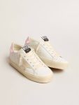 White Women's Hi Star Ltd With Pearl Suede Star And Metallic Leather Heel Tab Hi Star Golden Goose Women - 2