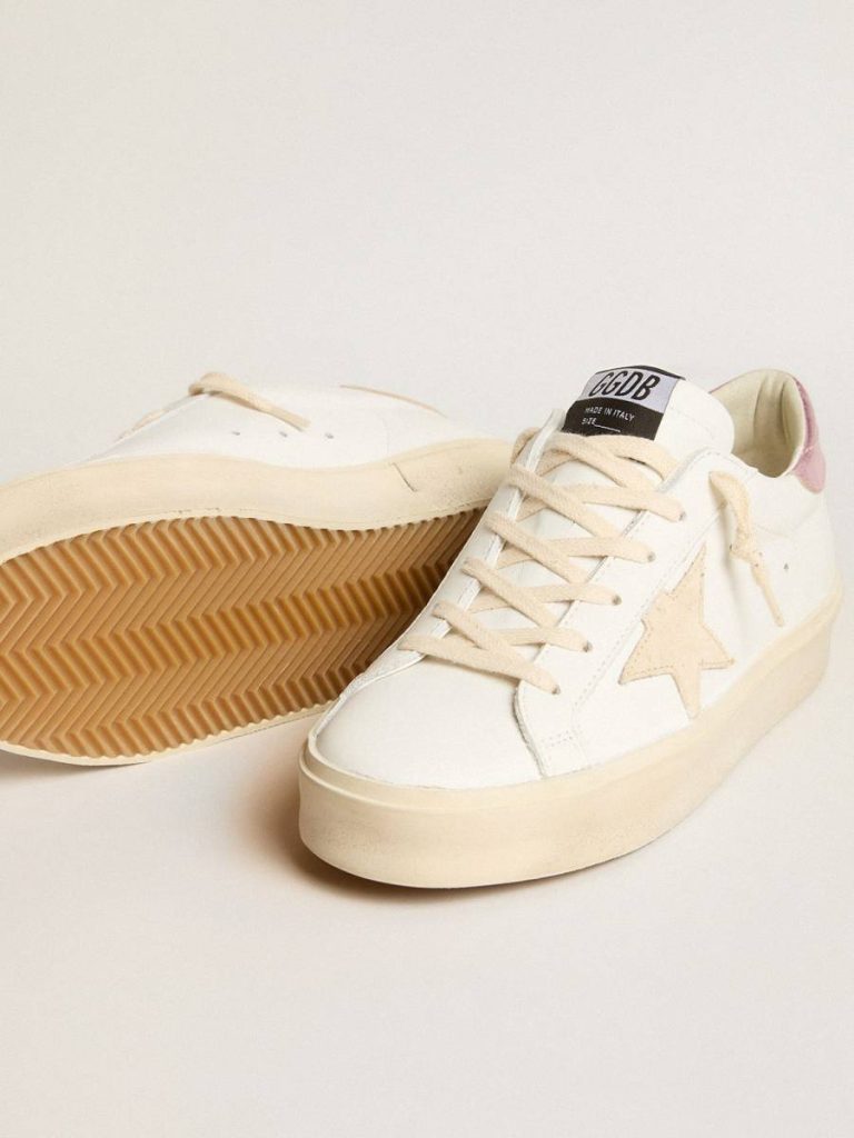 White Women's Hi Star Ltd With Pearl Suede Star And Metallic Leather Heel Tab Hi Star Golden Goose Women - 3