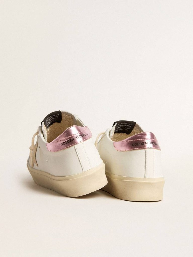 White Women's Hi Star Ltd With Pearl Suede Star And Metallic Leather Heel Tab Hi Star Golden Goose Women - 4