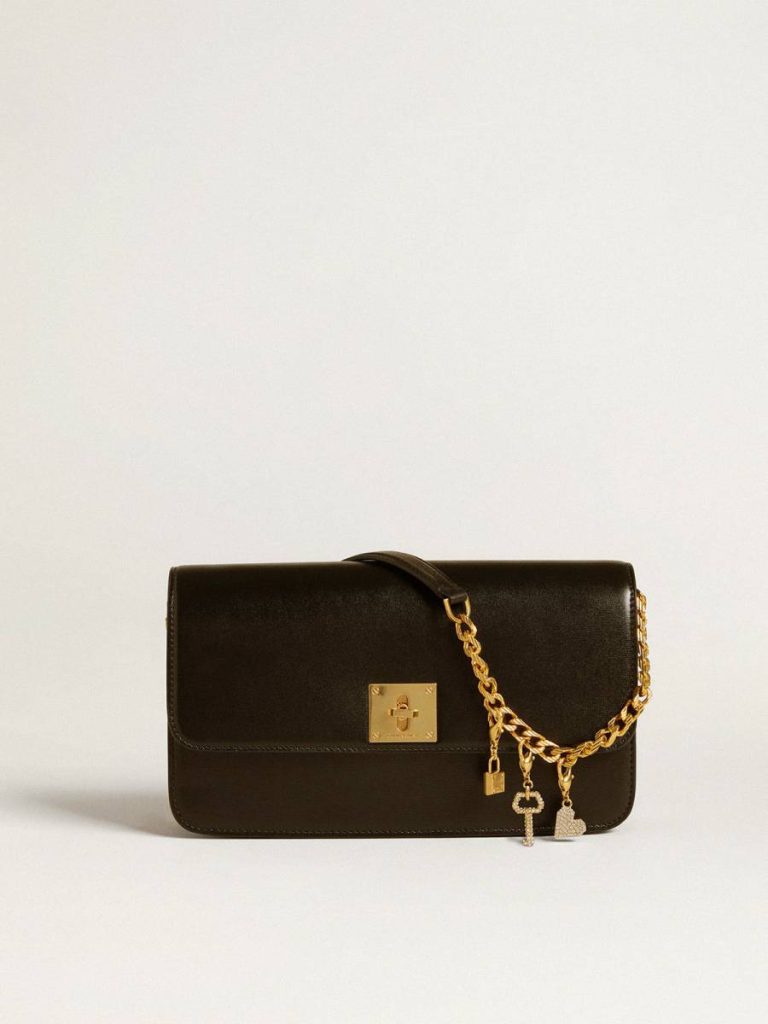Women Bag Accessories Gold Golden Goose Key-Shaped Charm In Gold-Colored Brass With Crystals - 4