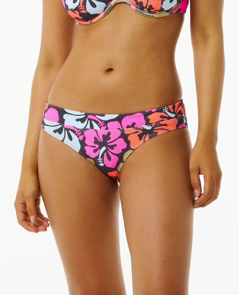 Women Bikini Bottoms Rip Curl Hibiscus Heat Full Coverage Bikini Bottom - 5