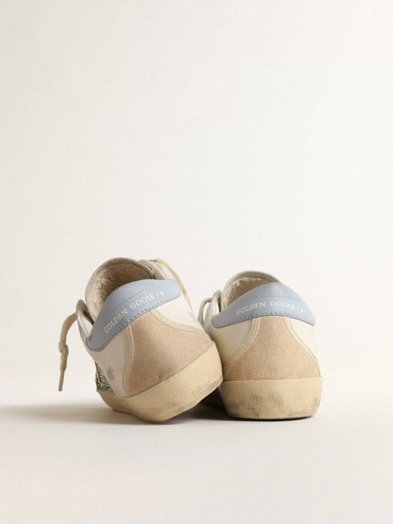 Women Bio-Based Super-Star With Silver Glitter And Yellow Leather Star Super-Star Golden Goose - 4
