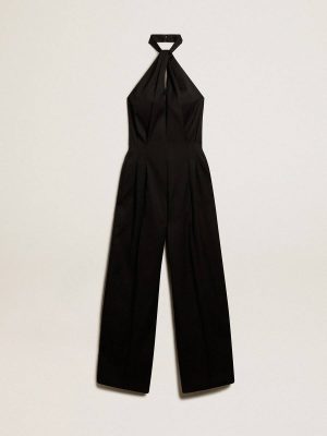 Women Black Golden Goose Black Wool Gabardine Jumpsuit Dresses & Jumpsuits - 1