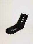 Women Black Socks With Contrasting White Stars Golden Goose Socks Black - 1