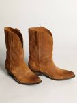 Women Boots Women's Low Boots In Tobacco-Colored Suede With Inlay Star Golden Goose - 2