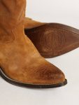 Women Boots Women's Low Boots In Tobacco-Colored Suede With Inlay Star Golden Goose - 4