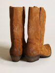 Women Boots Women's Low Boots In Tobacco-Colored Suede With Inlay Star Golden Goose - 5