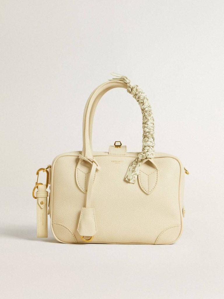 Women Butter-Colored Braided Fabric Charm With Brass Chain Golden Goose Bag Accessories - 4