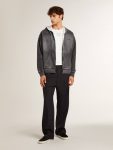 Women Golden Goose Anthracite Gray Sweatshirts Sprayed Effect Anthracite Sweatshirt With Studs - 3