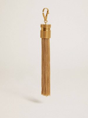 Women Golden Goose Antique Gold Bag Accessories Tassel-Shaped Charm In Antique Gold-Colored Brass - 1