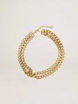 Women Golden Goose Antique Gold-Colored Braided Chain Necklace With Star-Shaped Clasp Antique Gold Jewelry - 1