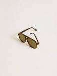 Women Golden Goose Aviator Style Sunglasses With Tortoiseshell Frame And Green Lenses Tortoiseshell Sunglasses - 2