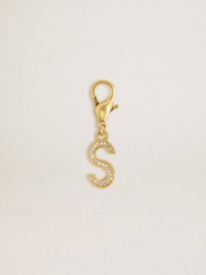 Women Golden Goose Bag Accessories Gold Letter S Charm In Gold-Colored Brass With Crystals - 1