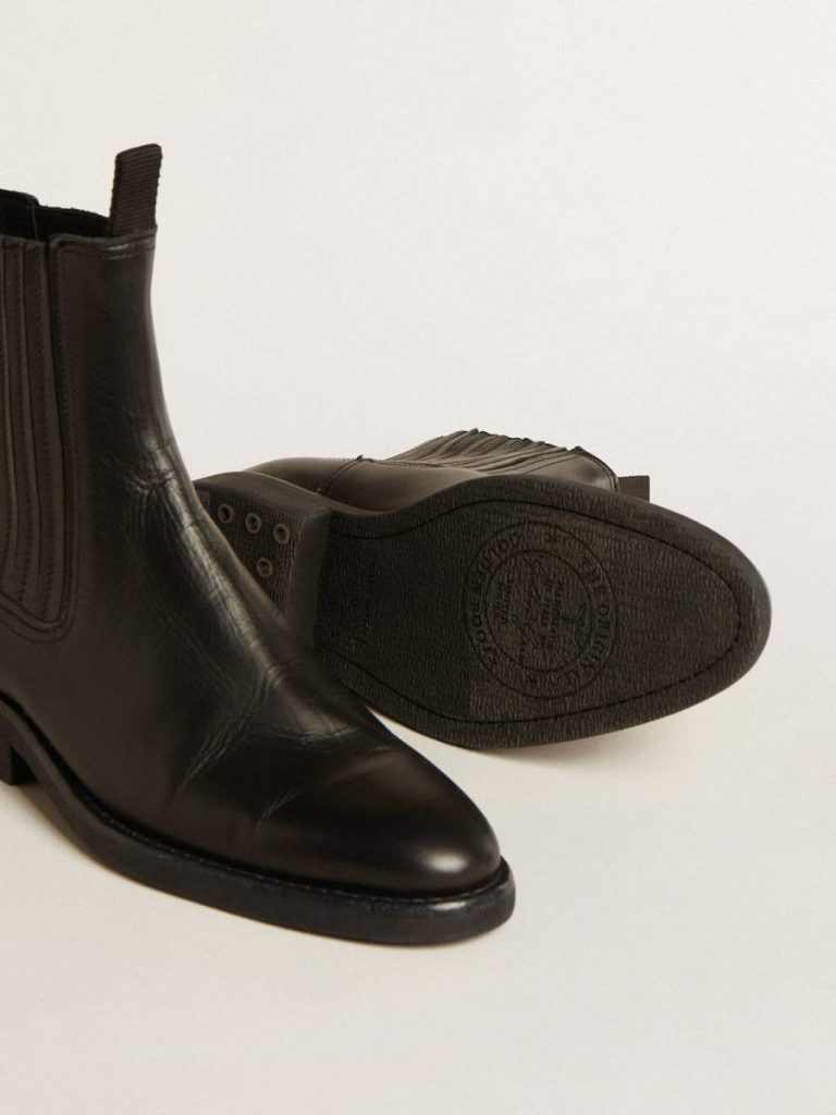 Women Golden Goose Black Women’s Chelsea Boots In Black Leather Boots - 3