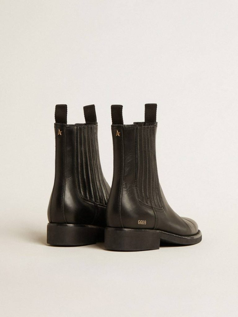 Women Golden Goose Black Women’s Chelsea Boots In Black Leather Boots - 4