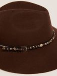 Women Golden Goose Coffee-Brown Hat With Studded Leather Strap Coffee Brown Hats - 2