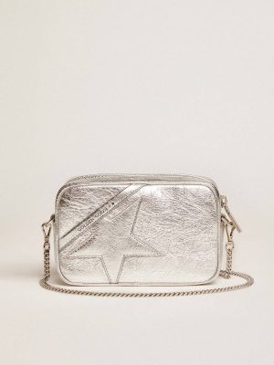 Women Golden Goose Crossbody Bags Women's Mini Star Bag In Silver Laminated Leather With Tone-On-Tone Star Silver - 1