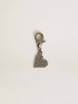 Women Golden Goose Heart-Shaped Charm In Silver-Colored Brass With Crystals Bag Accessories Silver - 1