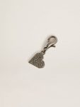 Women Golden Goose Heart-Shaped Charm In Silver-Colored Brass With Crystals Bag Accessories Silver - 2