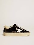 Women Golden Goose Hi Star Hi Star In Black Velvet With White Leather Star And Suede Heel Tab - 1