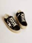 Women Golden Goose Hi Star Hi Star In Black Velvet With White Leather Star And Suede Heel Tab - 2