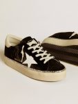 Women Golden Goose Hi Star Hi Star In Black Velvet With White Leather Star And Suede Heel Tab - 3