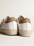 Women Golden Goose Hi Star White Women’s Hi Star With Silver Glitter Star And Dove-Gray Nubuck Heel Tab - 5