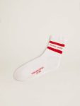 Women Golden Goose Socks White Socks With Distressed Details And Red Stripes White - 1