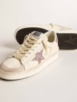 Women Golden Goose Stardan Women's Stardan In Nappa And Suede With Pink Glitter Star And Heel Tab - 3