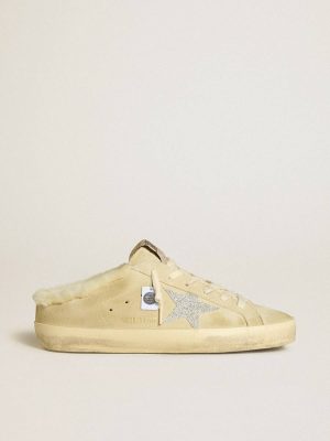 Women Golden Goose Super-Star Sabot Super-Star Sabots With Swarovski Crystal Star And Shearling Lining - 1